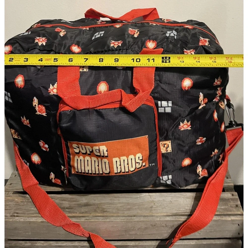 Nintendo Super Mario Bros Duffel Bag‎ Travel Gym Black Red CultureFly Shoulder
